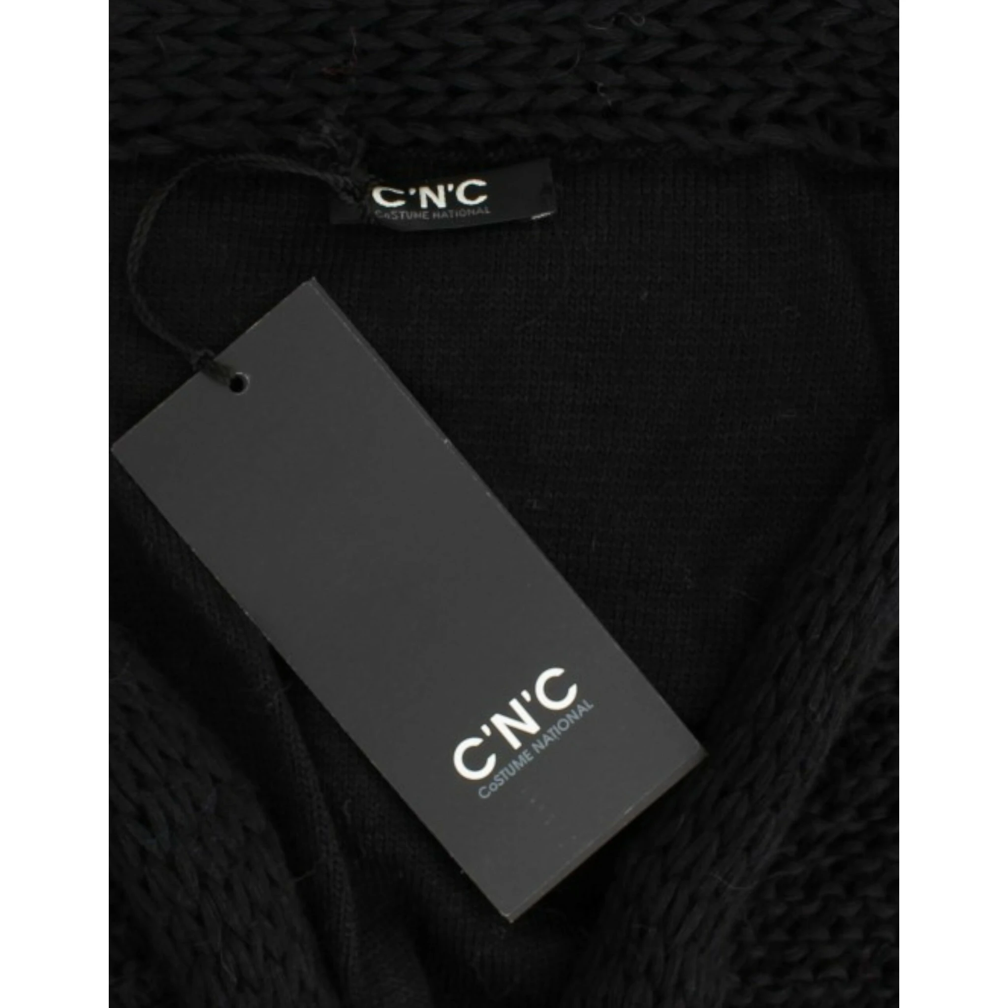 Chic Sleeveless Knitted Vest Cardigan In Black