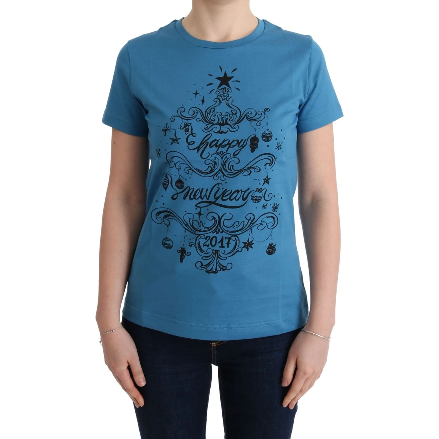 Blue Cotton 2017 Motive T-Shirt