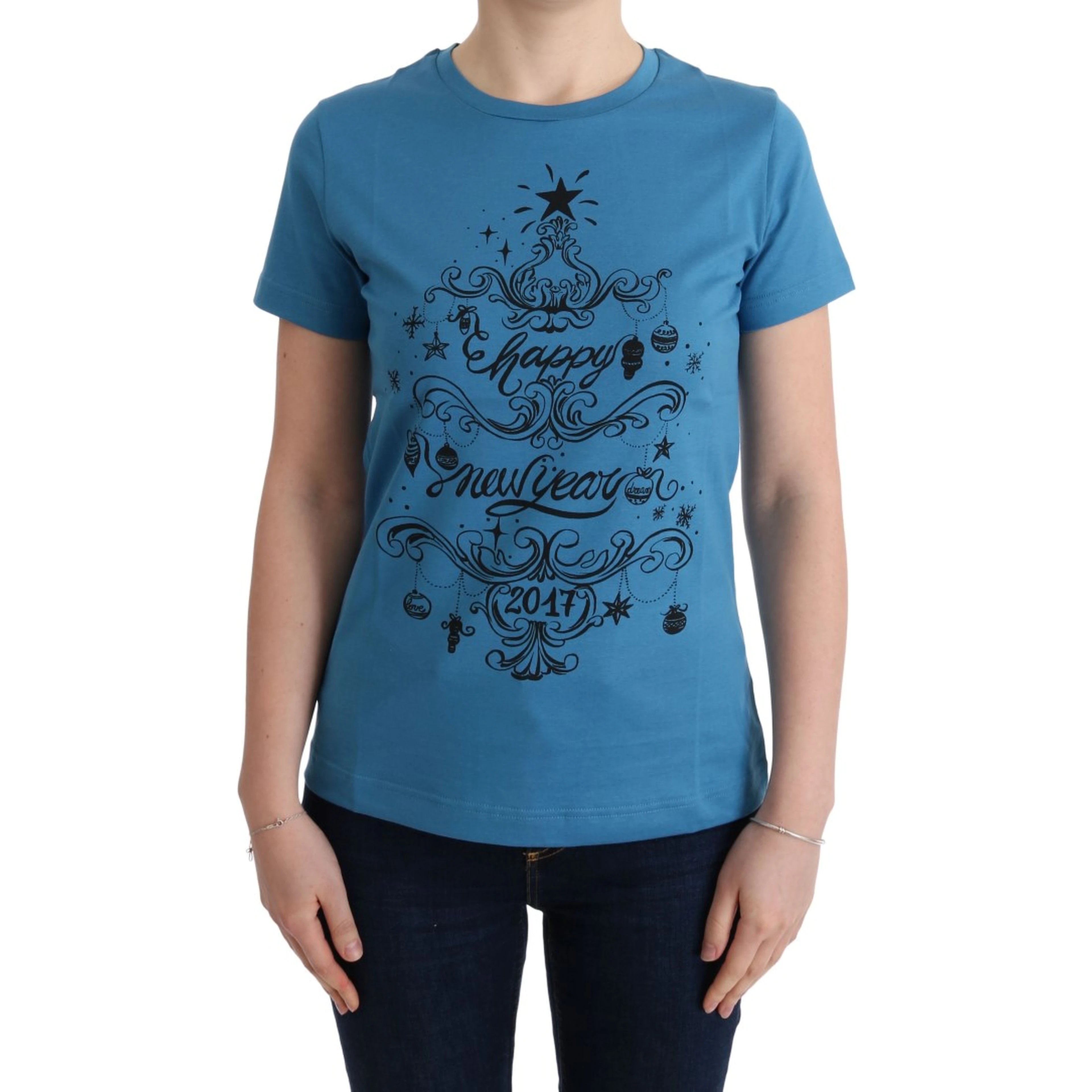 Blue Cotton 2017 Motive T-Shirt
