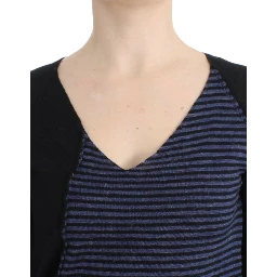 Striped V-neck Women's Sweater In Black
