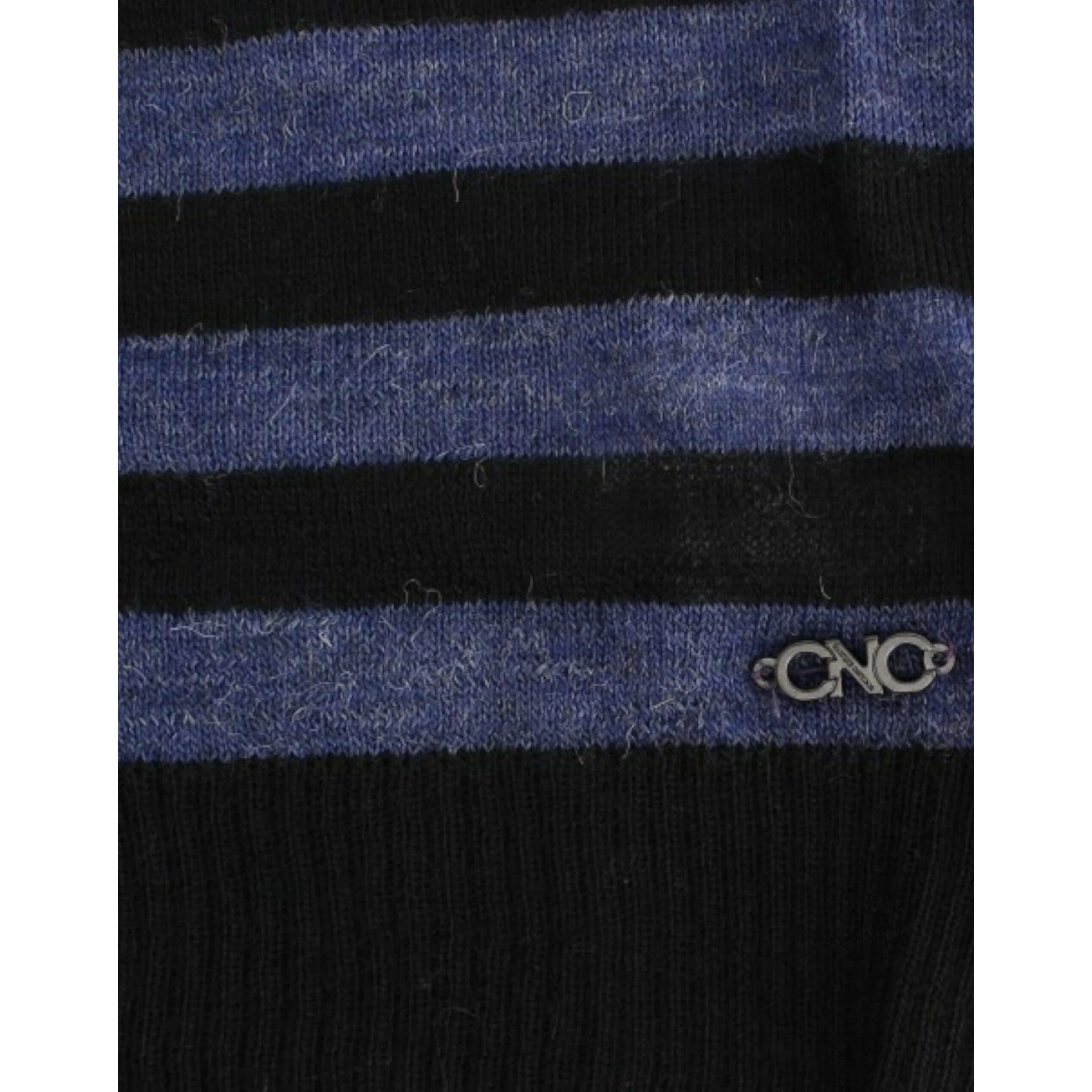 Striped V-neck Women's Sweater In Black
