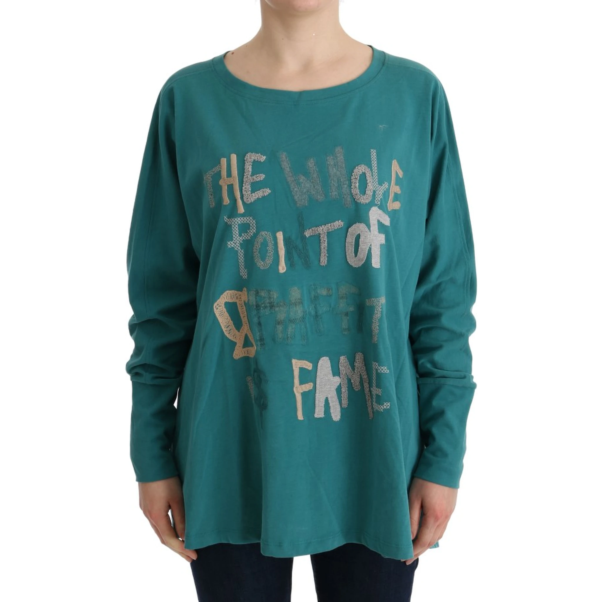 Green Cotton Oversized Sweater