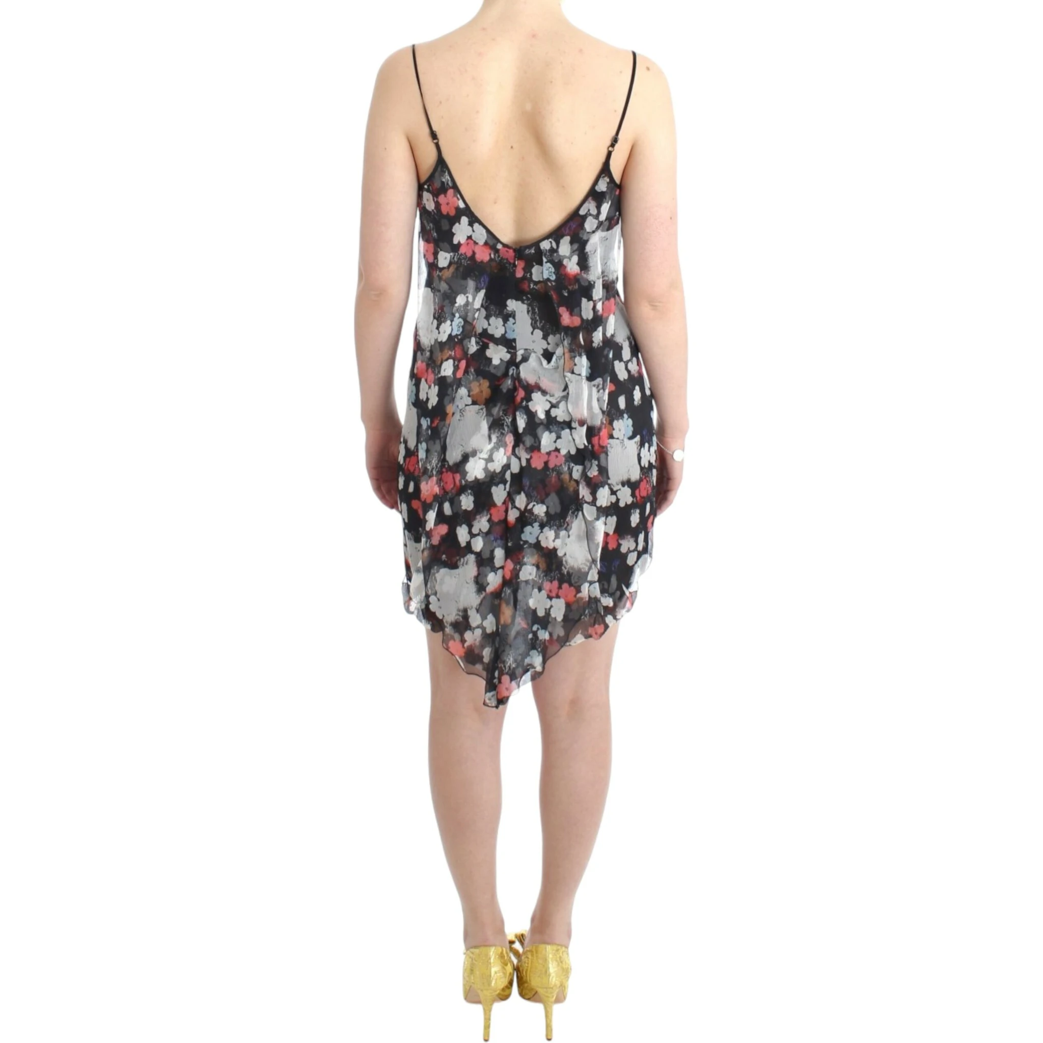 Floral silk mini dress