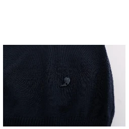 Blue Wool Long Sleeve Shift Dress