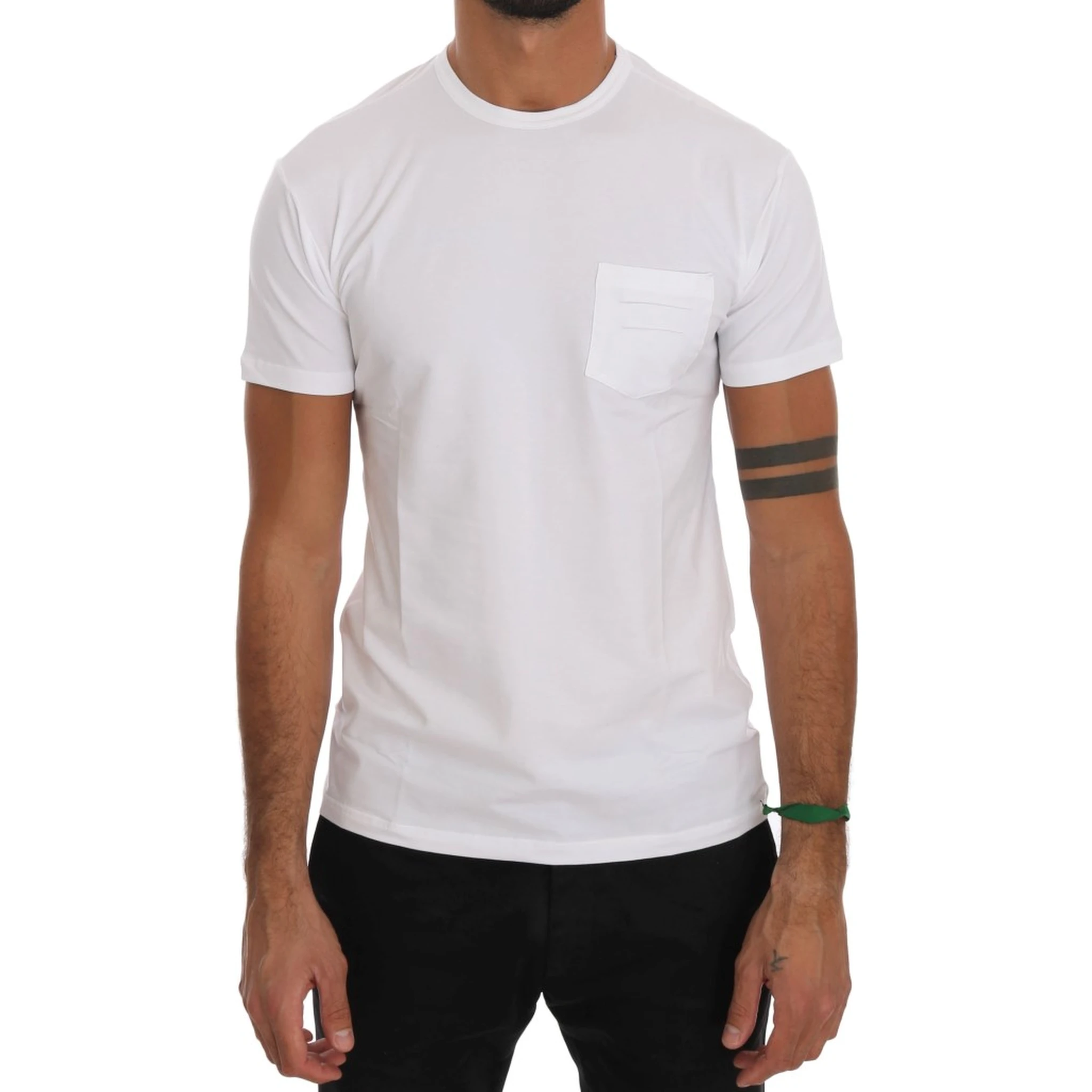 White Cotton Crewneck T-Shirt