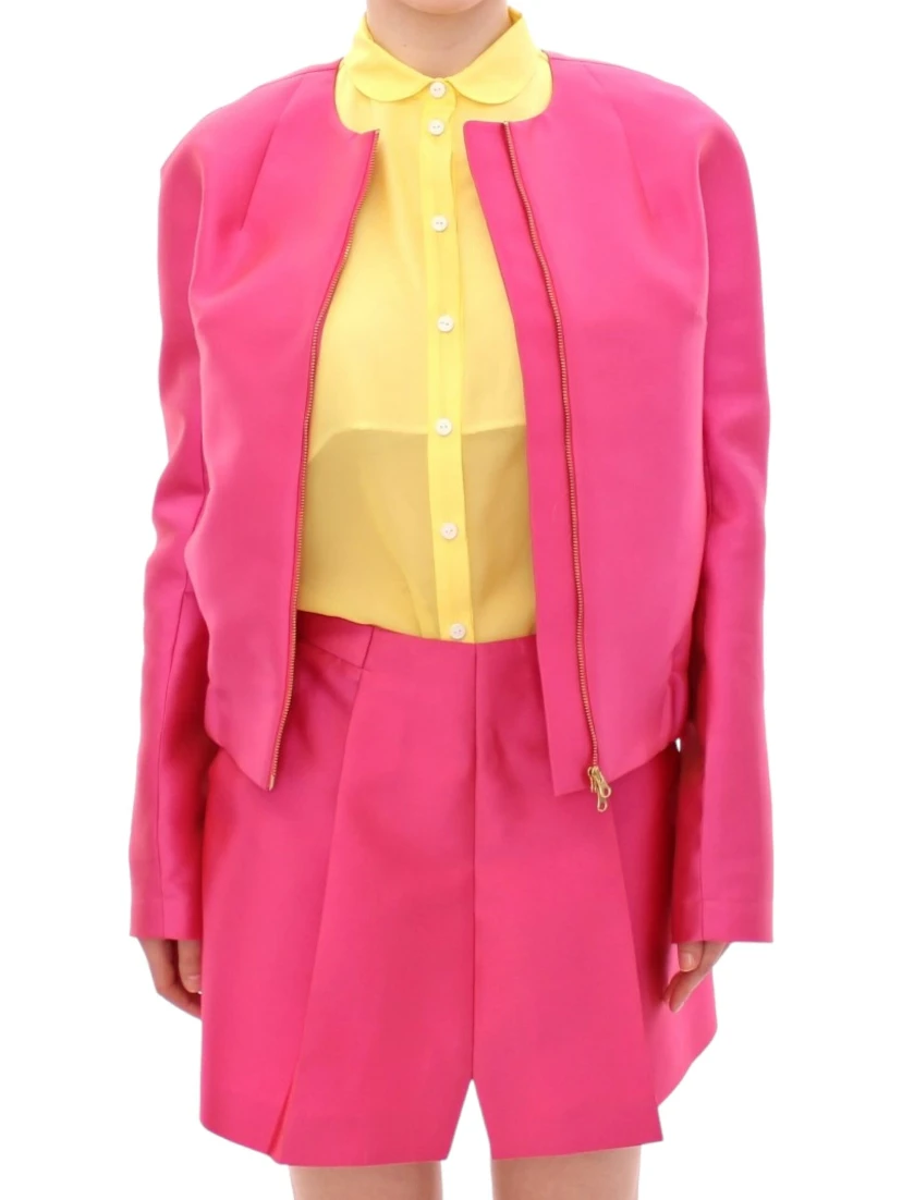 Pink silk blend jacket