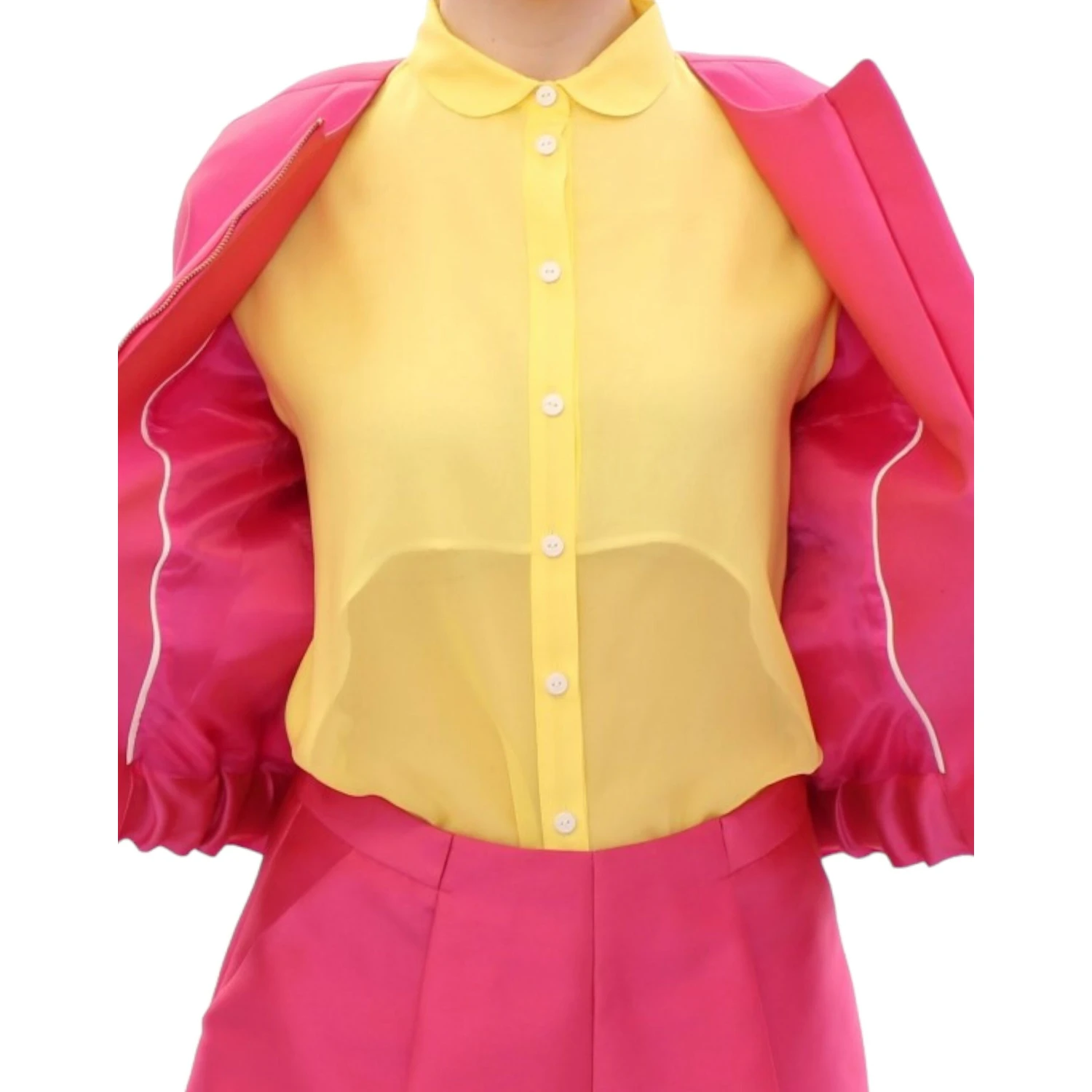 Pink silk blend jacket