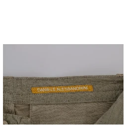 Beige Cotton Stretch Slim Fit Chinos