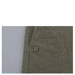 Beige Cotton Stretch Slim Fit Chinos