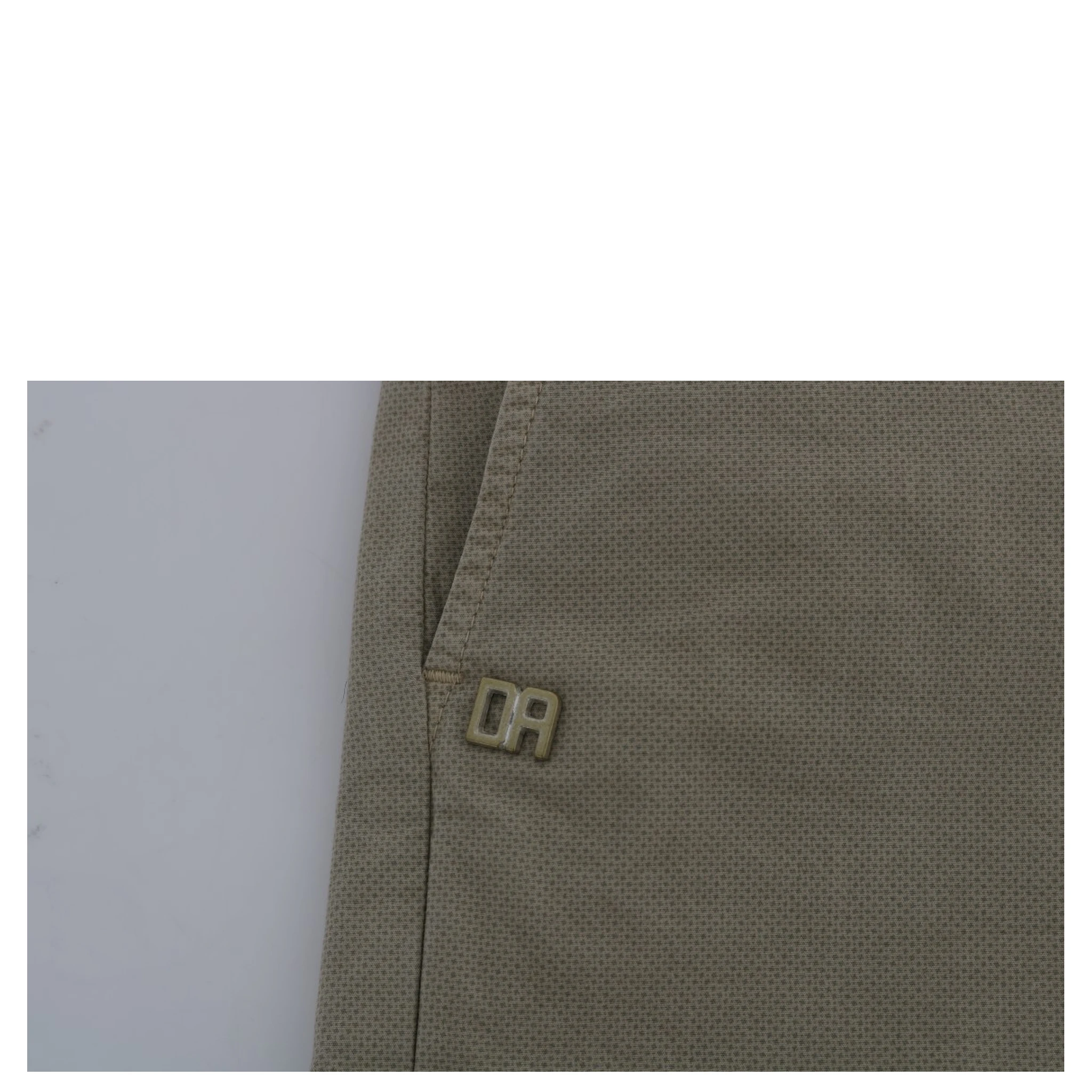 Beige Cotton Stretch Slim Fit Chinos