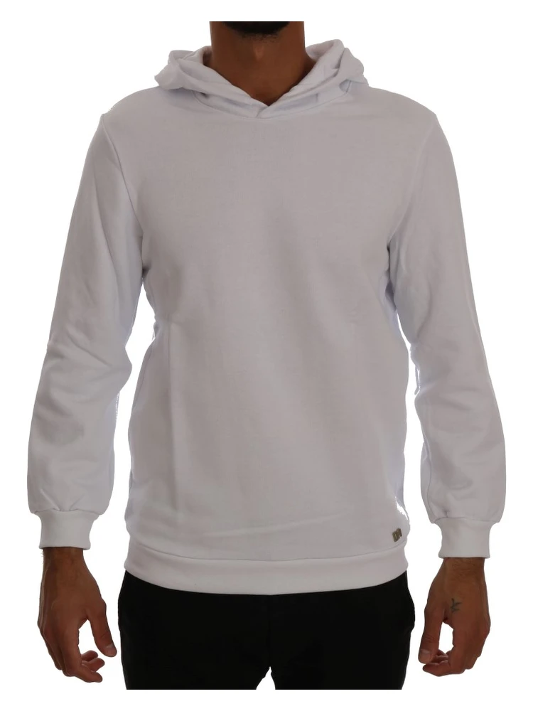 White Pullover Hodded Cotton Sweater