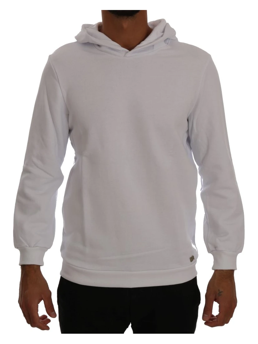 White Pullover Hodded Cotton Sweater