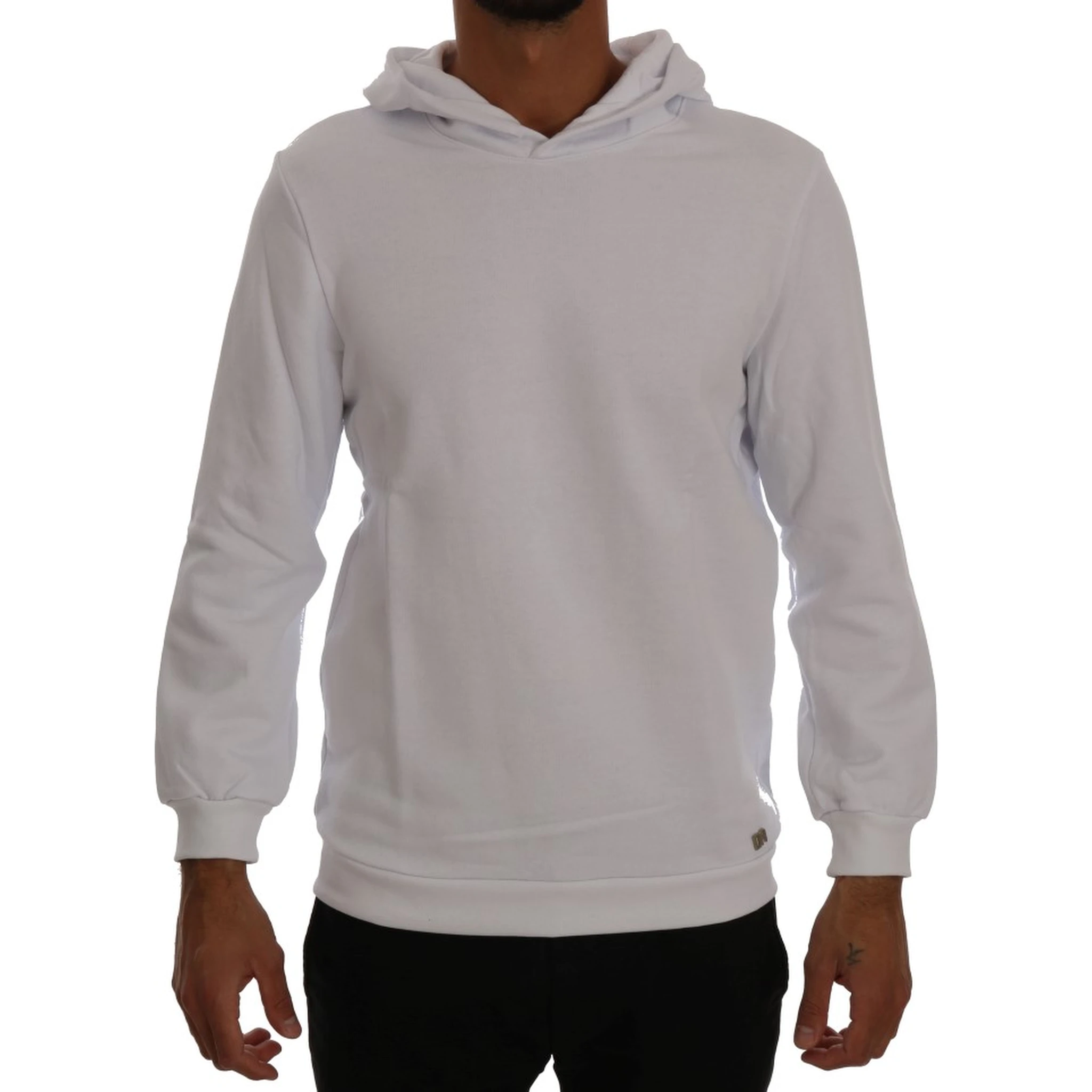 White Pullover Hodded Cotton Sweater