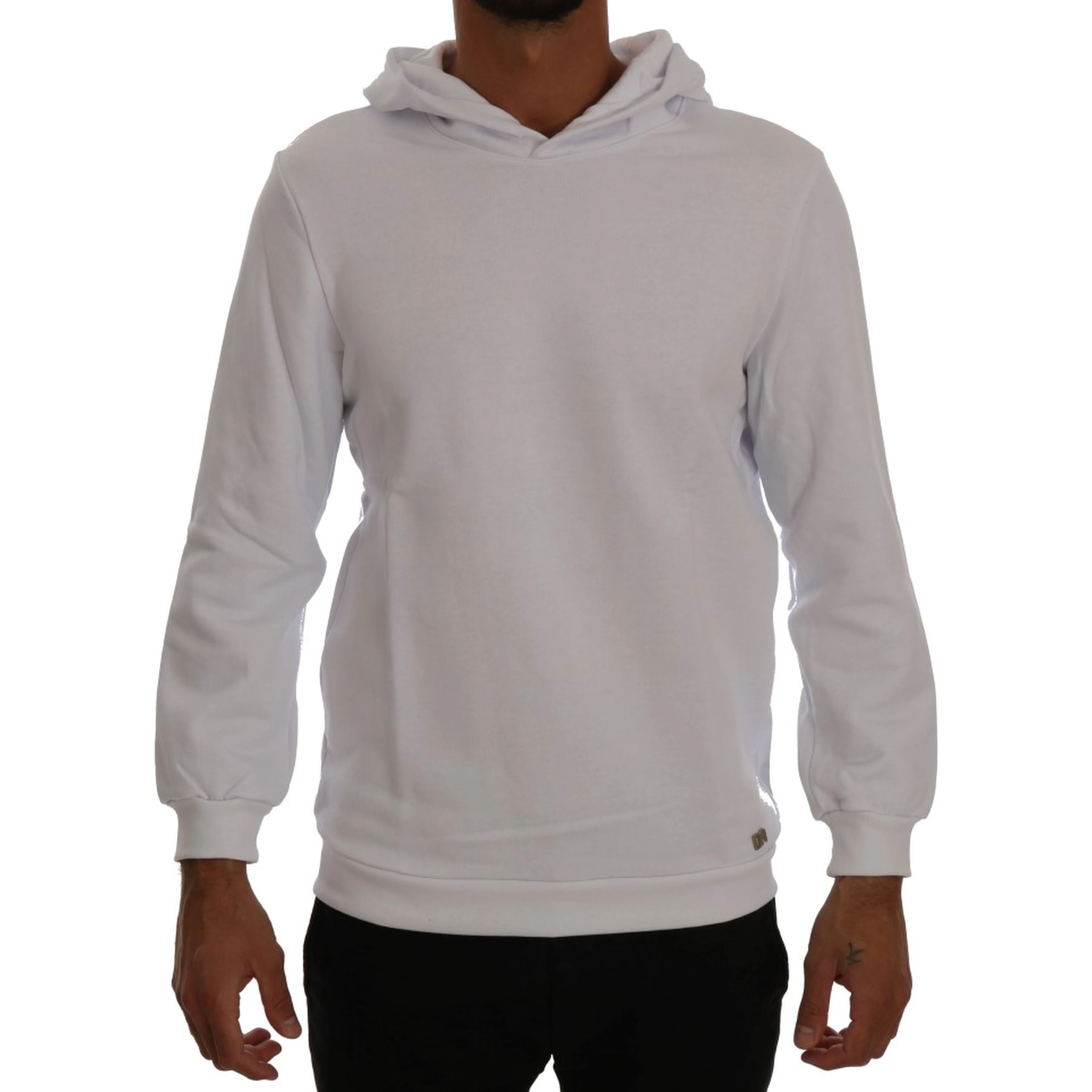 White Pullover Hodded Cotton Sweater