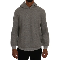 Gray Pullover Hodded Cotton Sweater