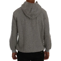 Gray Pullover Hodded Cotton Sweater