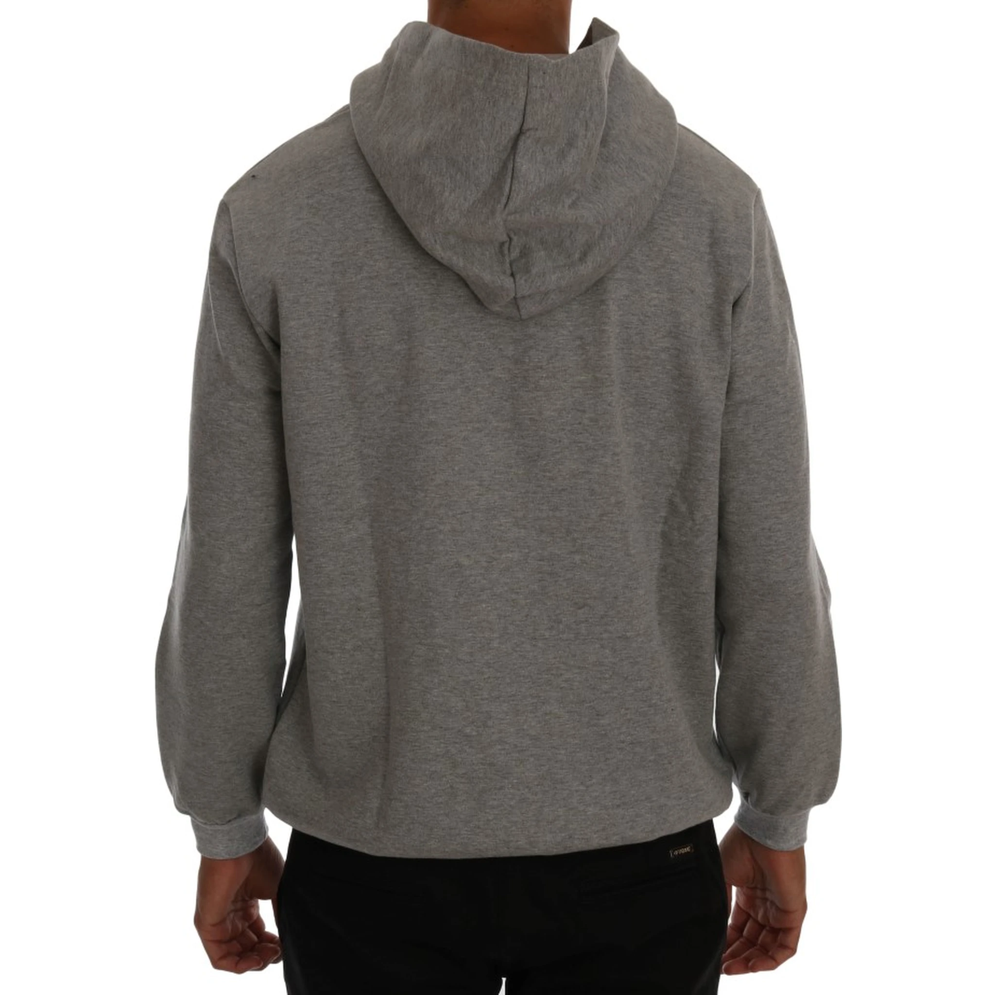Gray Pullover Hodded Cotton Sweater