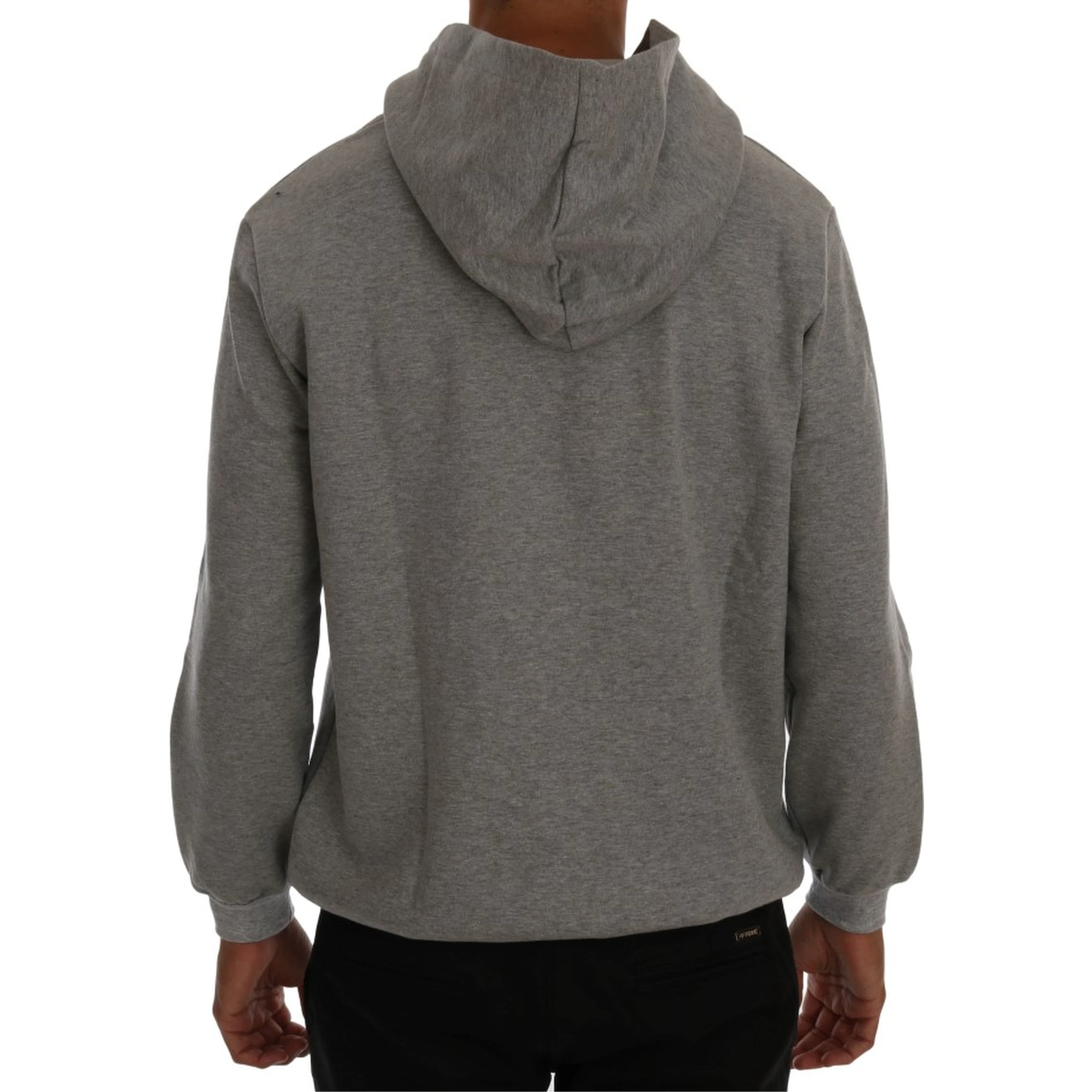 Gray Pullover Hodded Cotton Sweater
