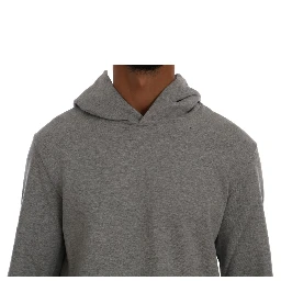 Gray Pullover Hodded Cotton Sweater
