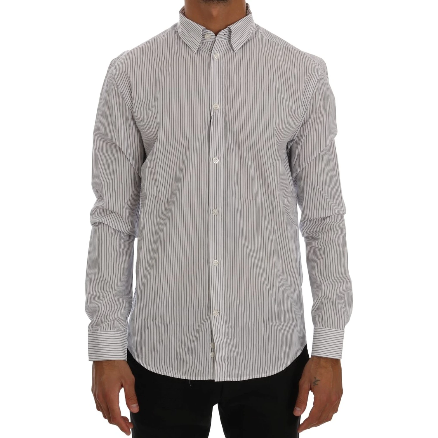 White Blue Striped Casual Cotton Regular Fit Shirt