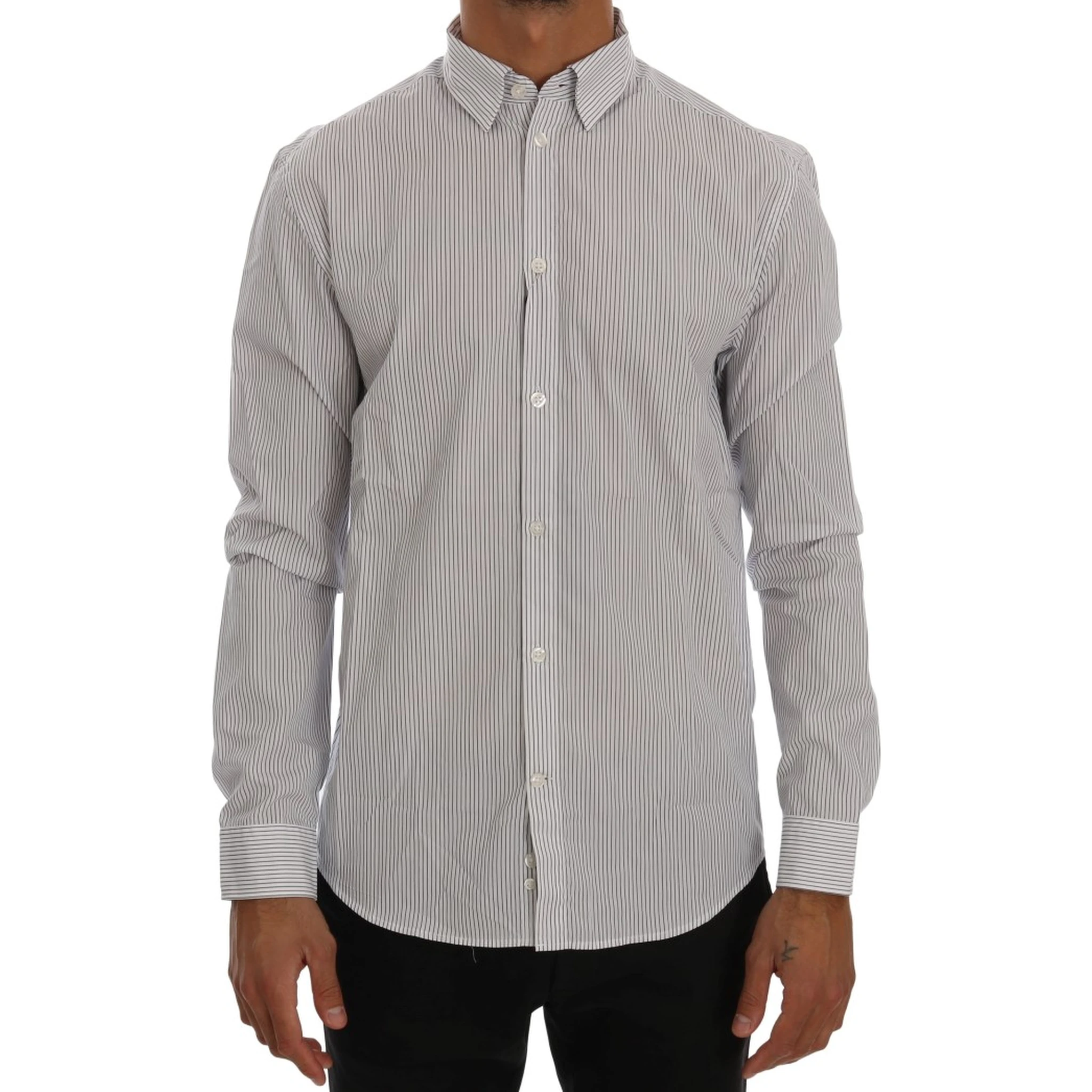 White Blue Striped Casual Cotton Regular Fit Shirt