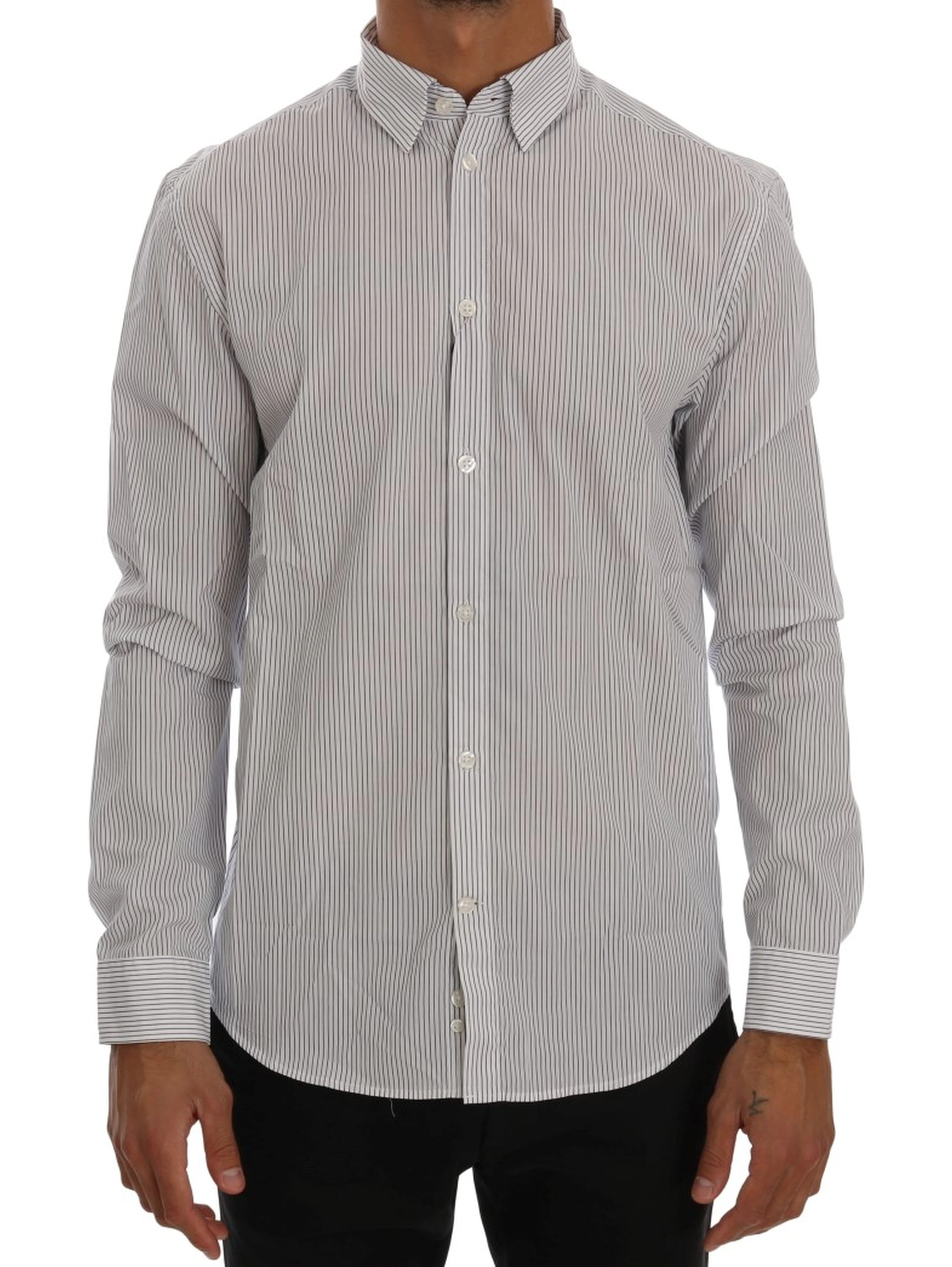 White Blue Striped Casual Cotton Regular Fit Shirt