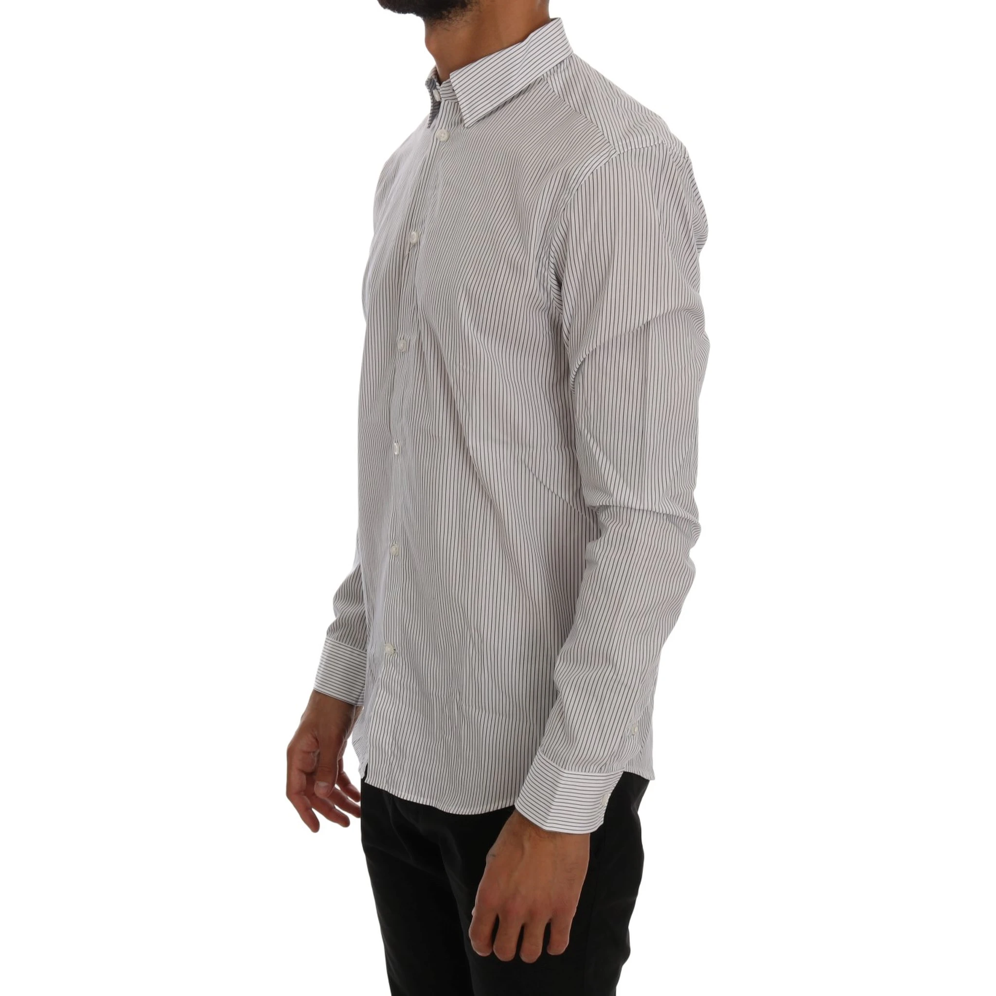 White Blue Striped Casual Cotton Regular Fit Shirt