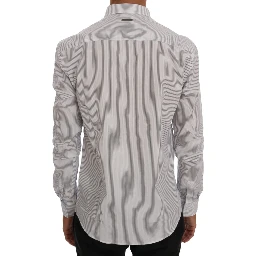 White Blue Striped Casual Cotton Regular Fit Shirt