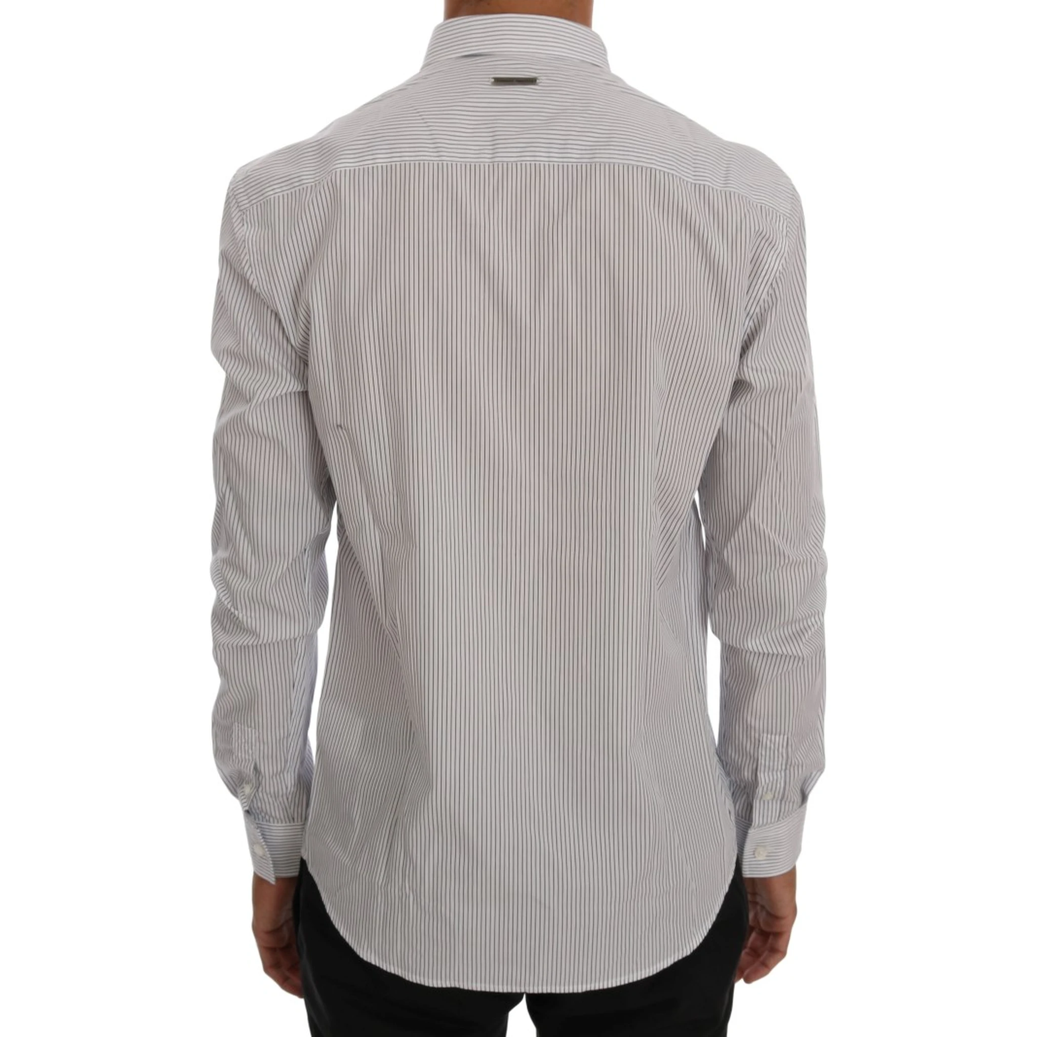 White Blue Striped Casual Cotton Regular Fit Shirt