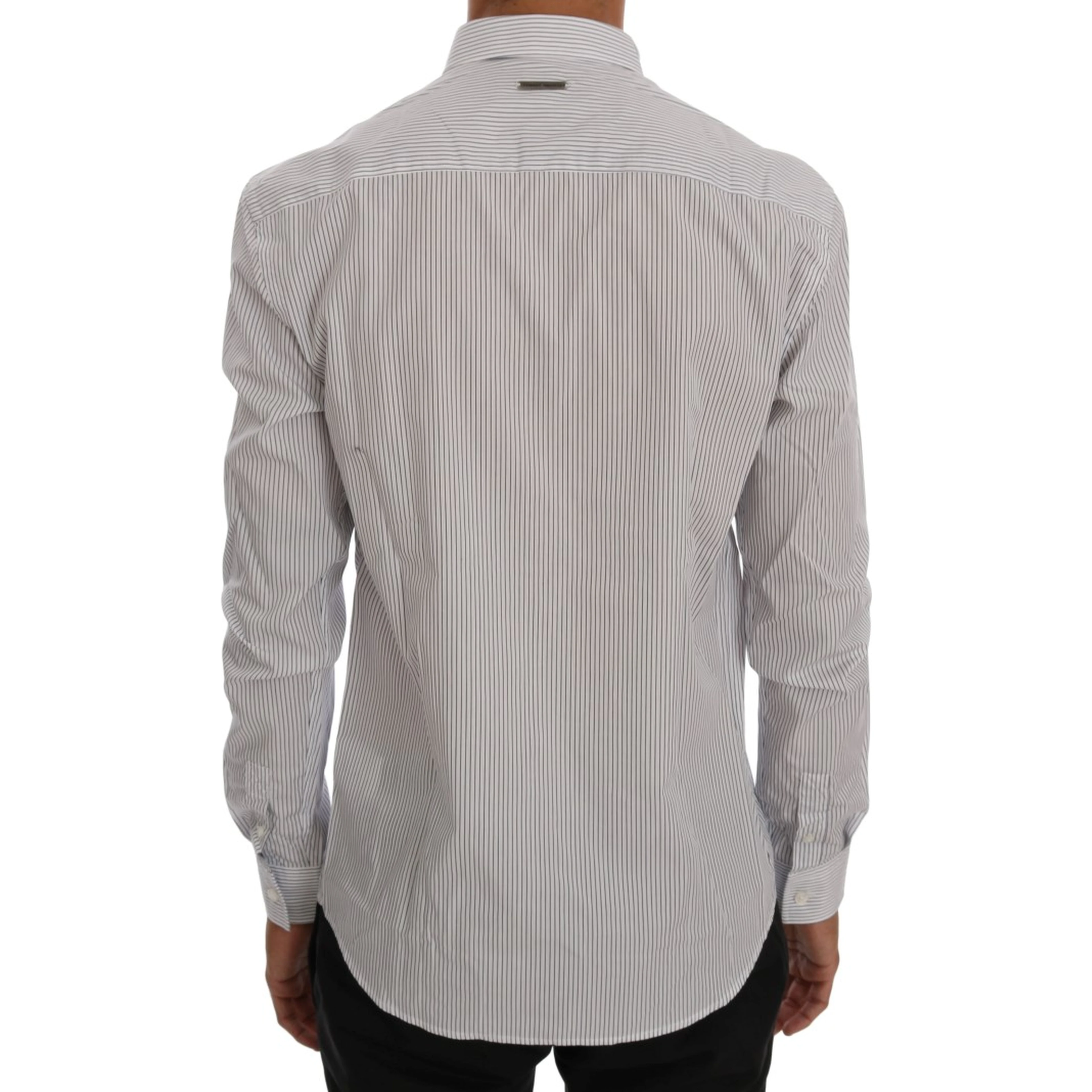 White Blue Striped Casual Cotton Regular Fit Shirt