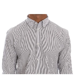 White Blue Striped Casual Cotton Regular Fit Shirt
