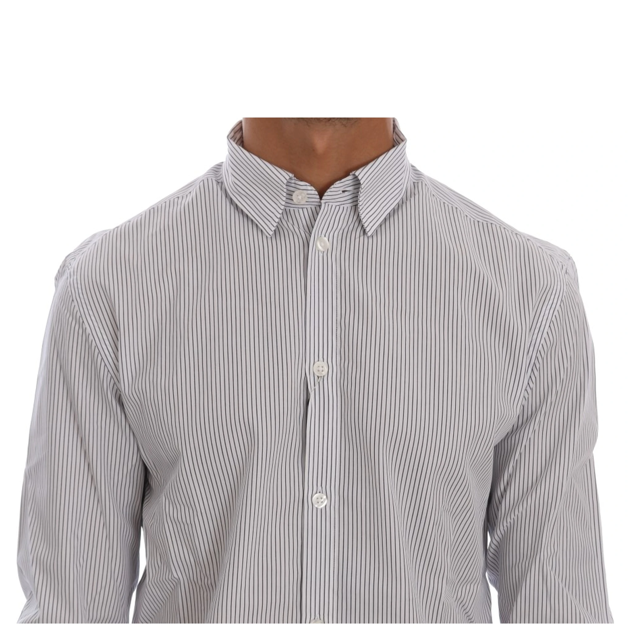 White Blue Striped Casual Cotton Regular Fit Shirt