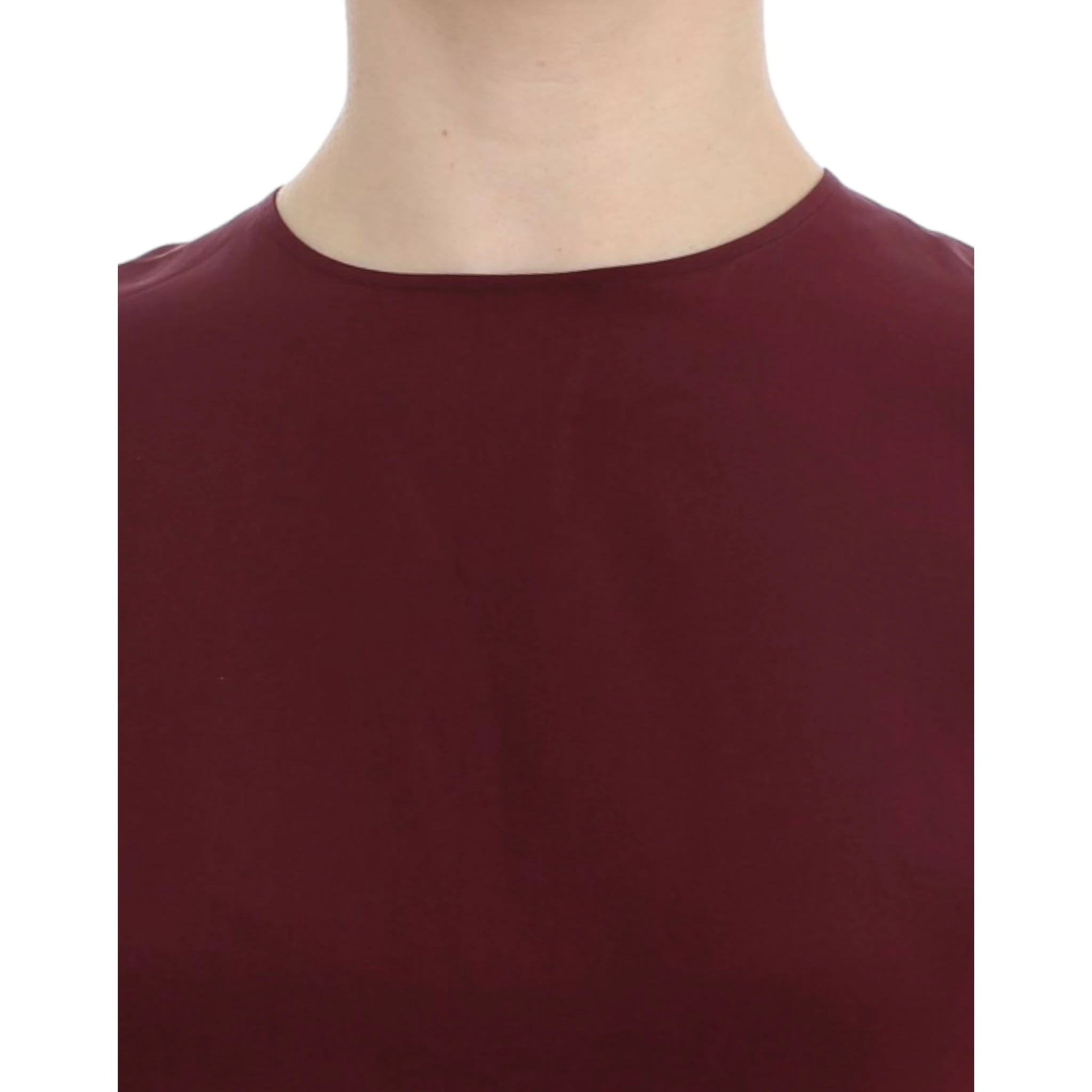 Red 3/4 sleeve silk blouse