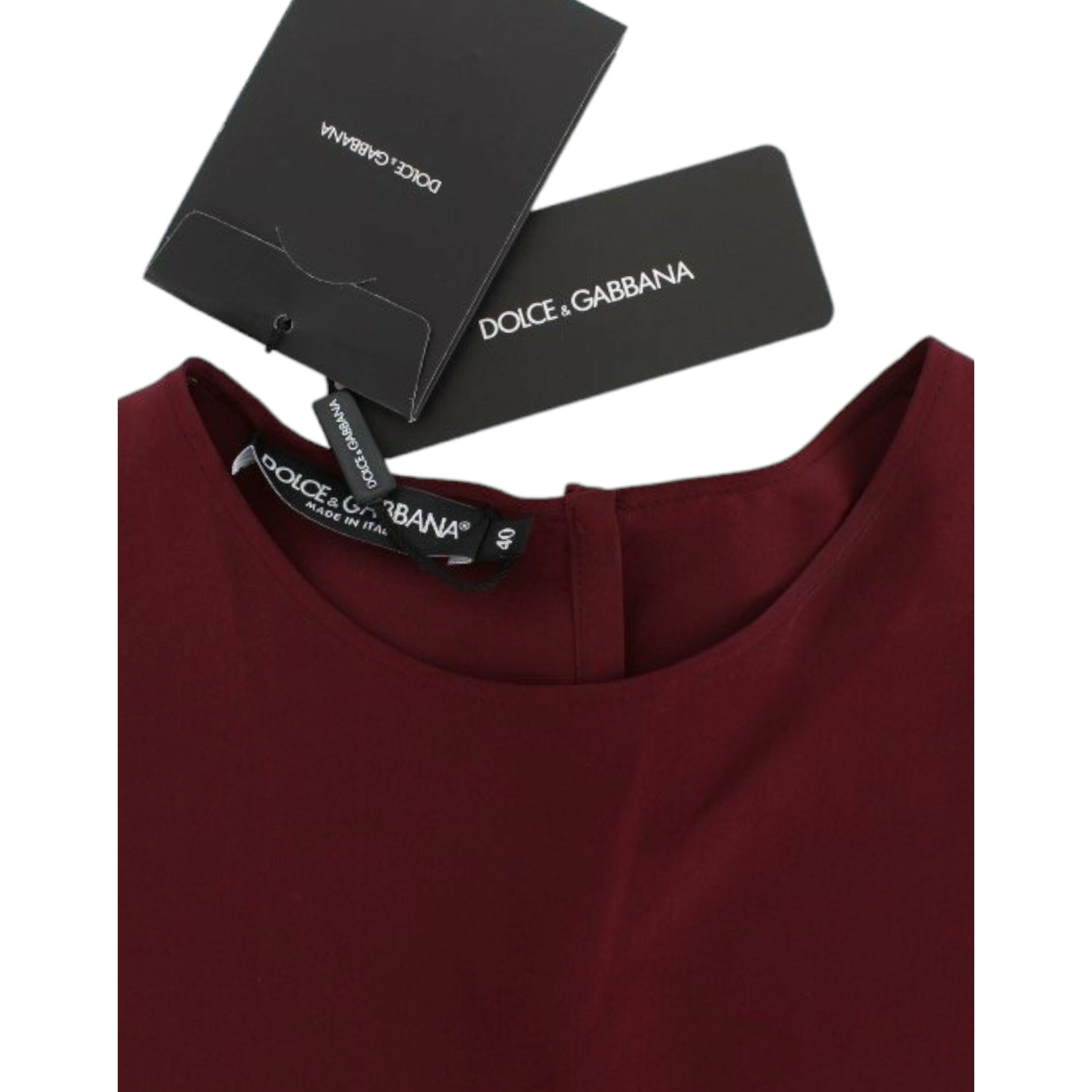 Red 3/4 sleeve silk blouse