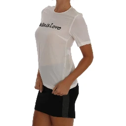 White Silk ITALIA IS LOVE Blouse T-shirt