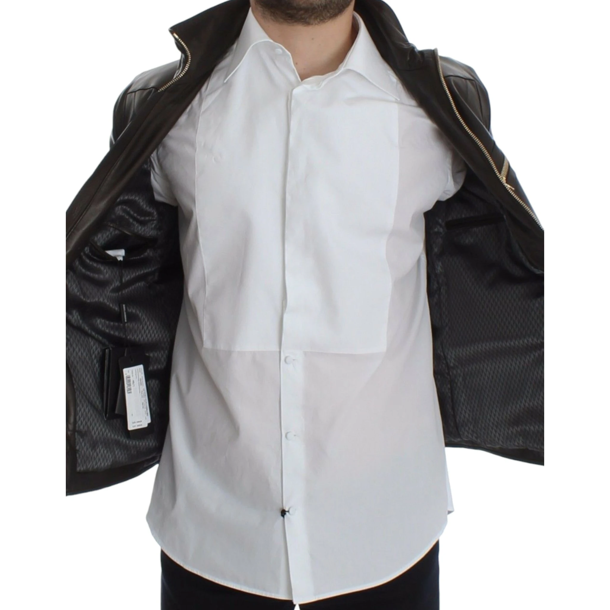 Brown Lambskin Leather Zipper Jacket