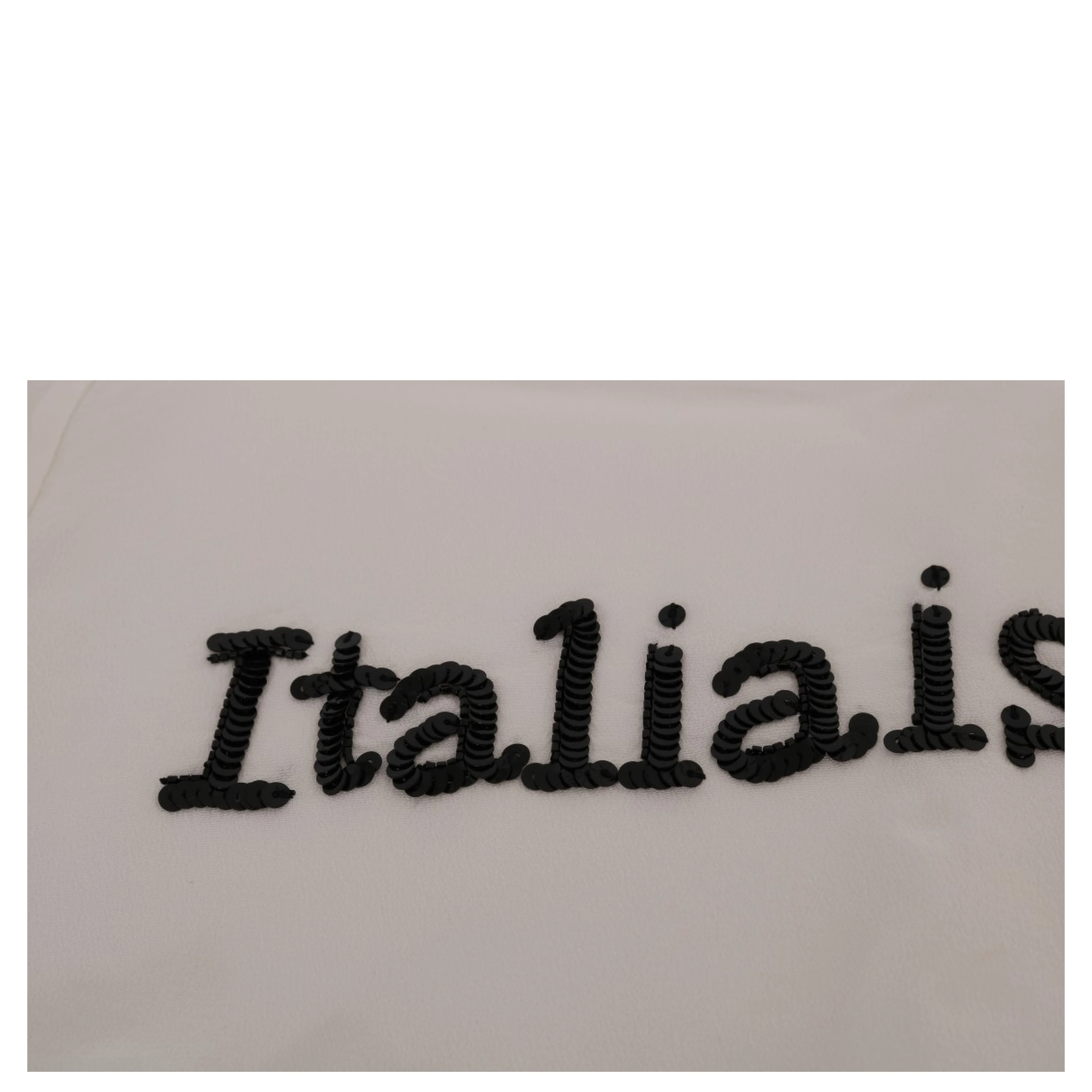 White Silk ITALIA IS LOVE Blouse T-shirt
