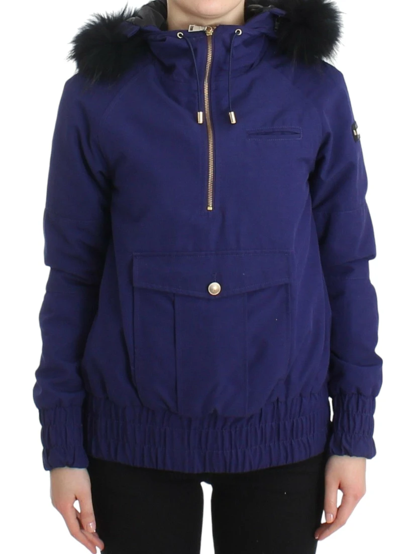 Blue Padded Jacket Hooded Short K-Way