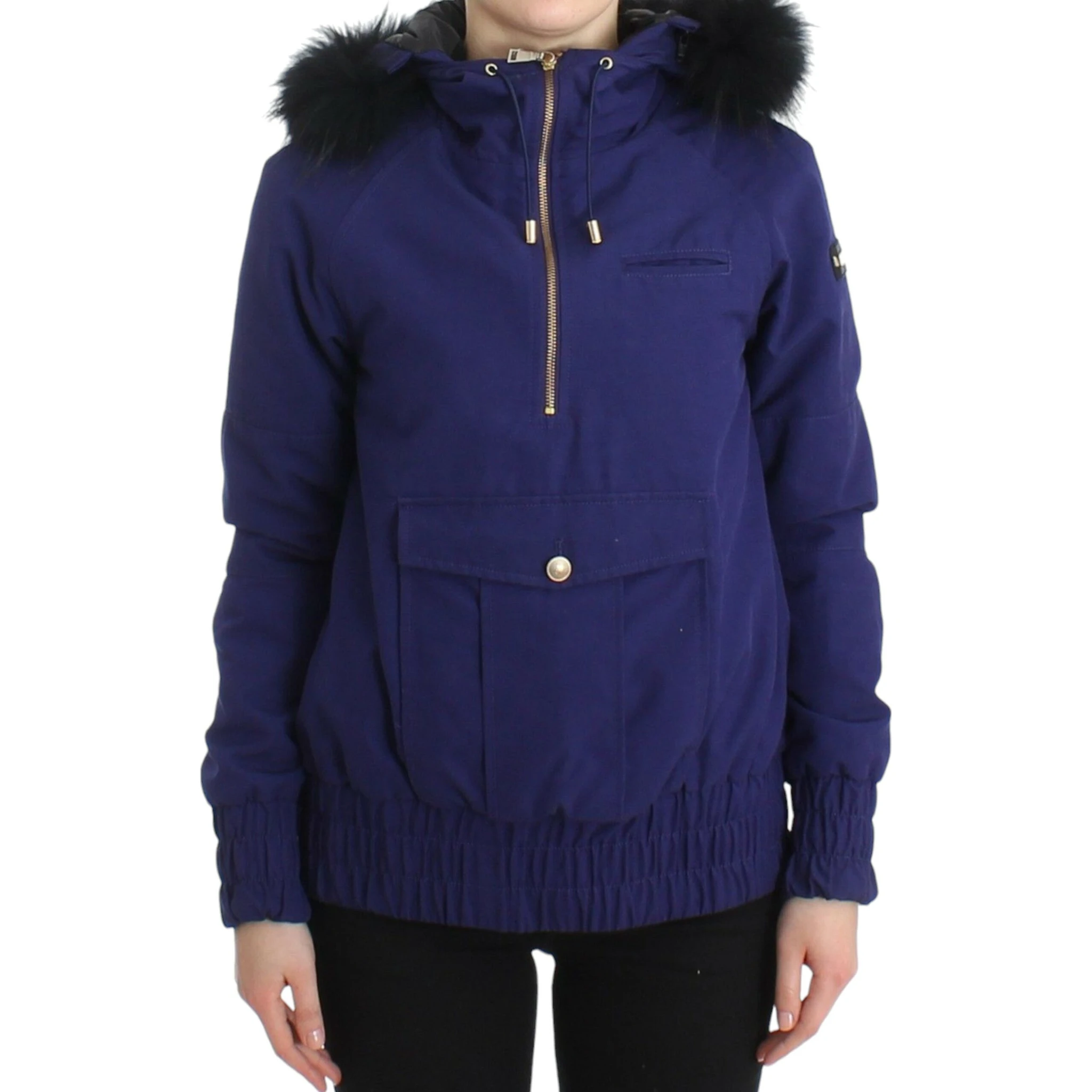 Blue Padded Jacket Hooded Short K-Way