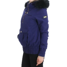 Blue Padded Jacket Hooded Short K-Way