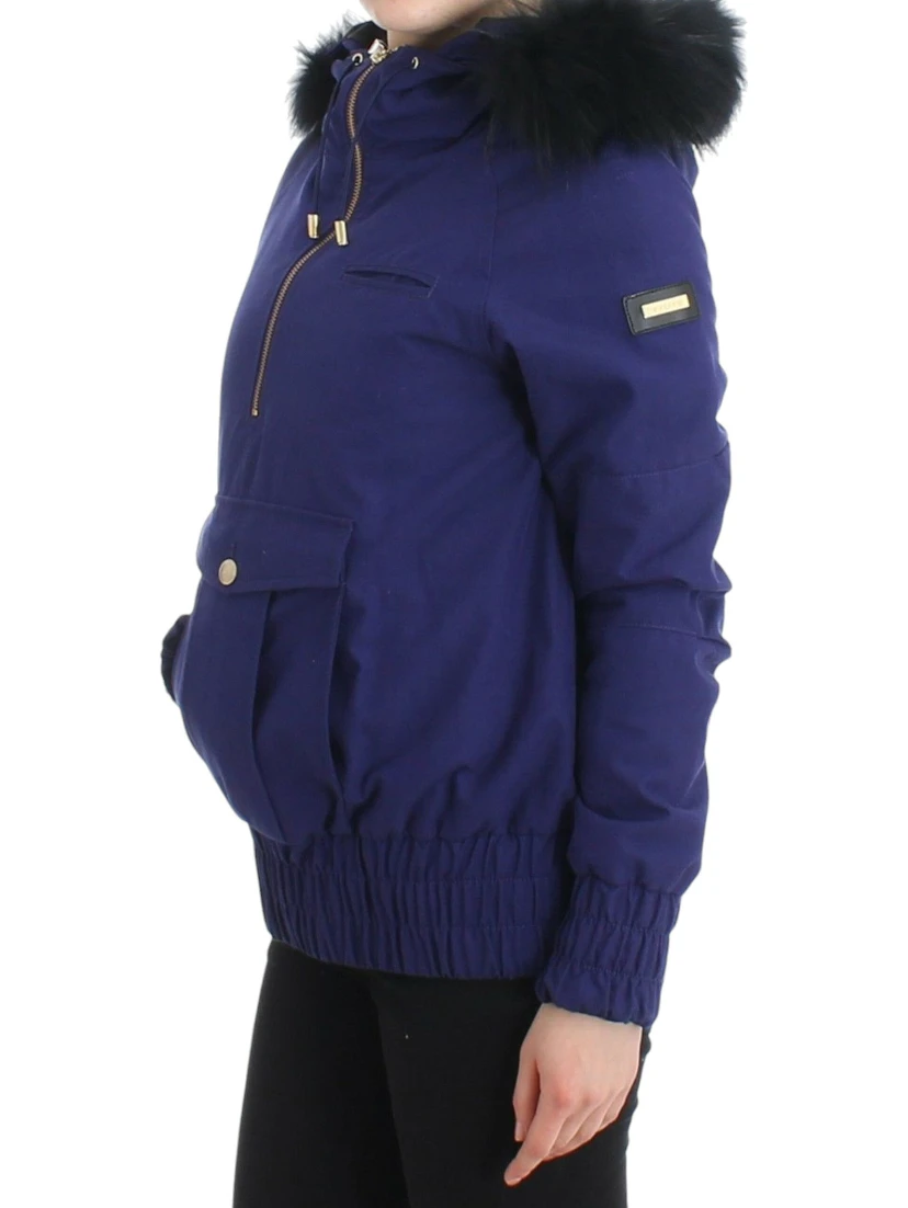 Blue Padded Jacket Hooded Short K-Way