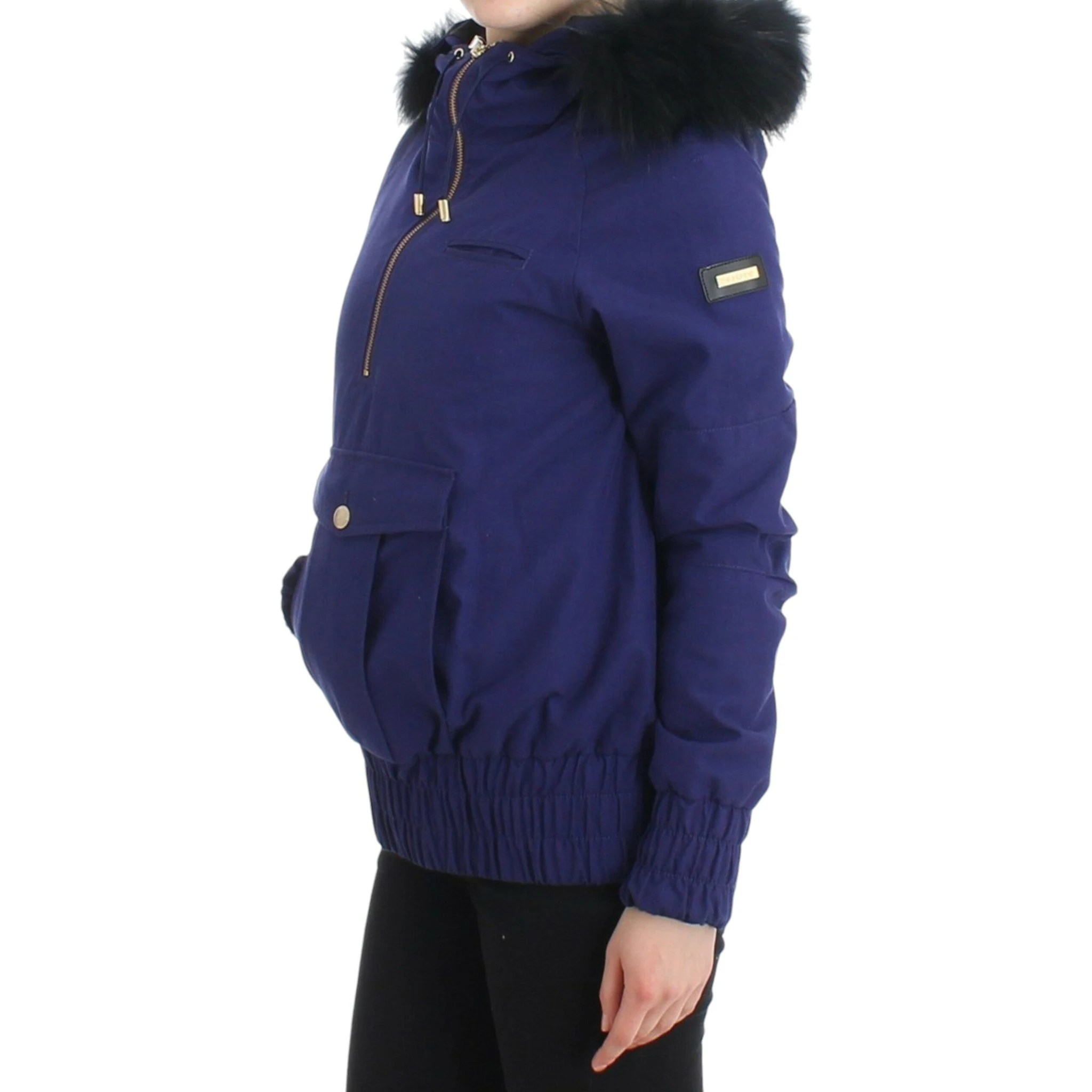 Blue Padded Jacket Hooded Short K-Way