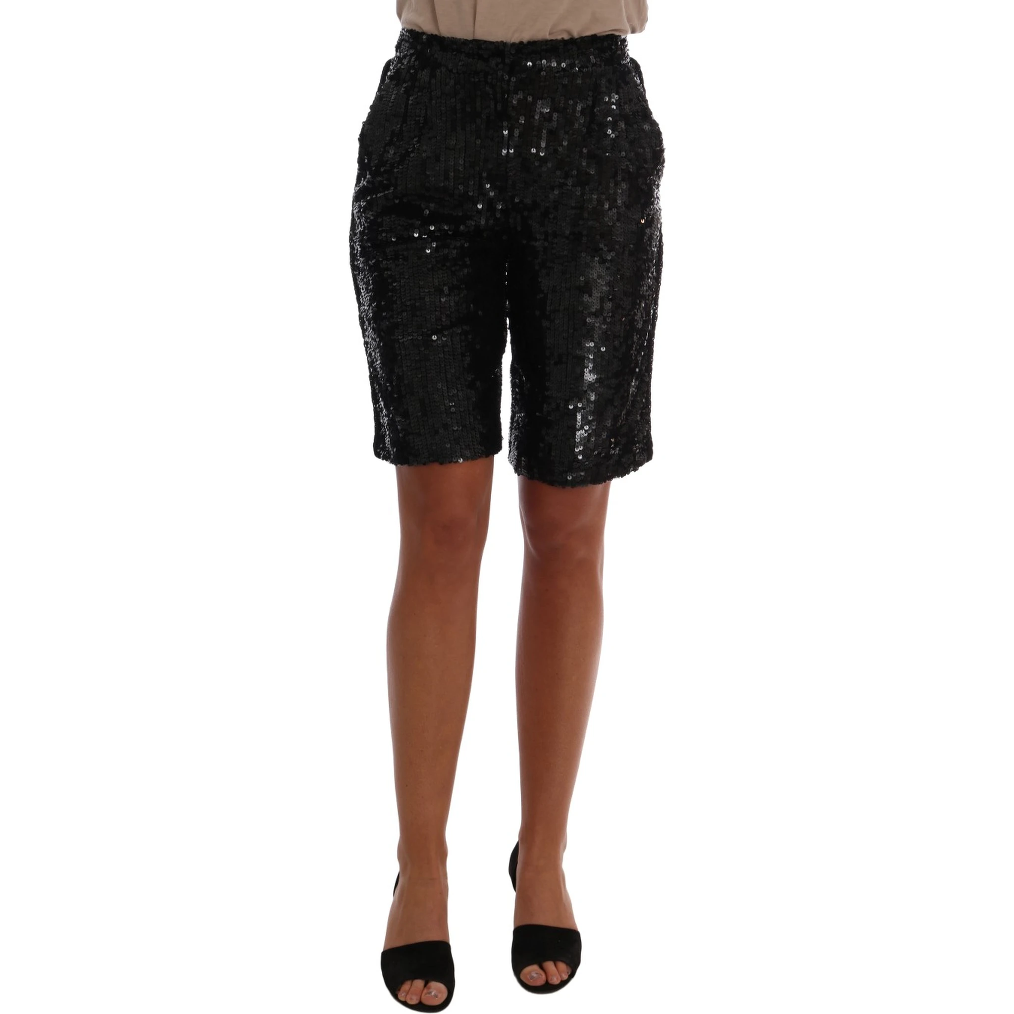 Black Sequined Fashion Shorts