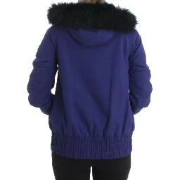 Blue Padded Jacket Hooded Short K-Way