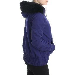 Blue Padded Jacket Hooded Short K-Way