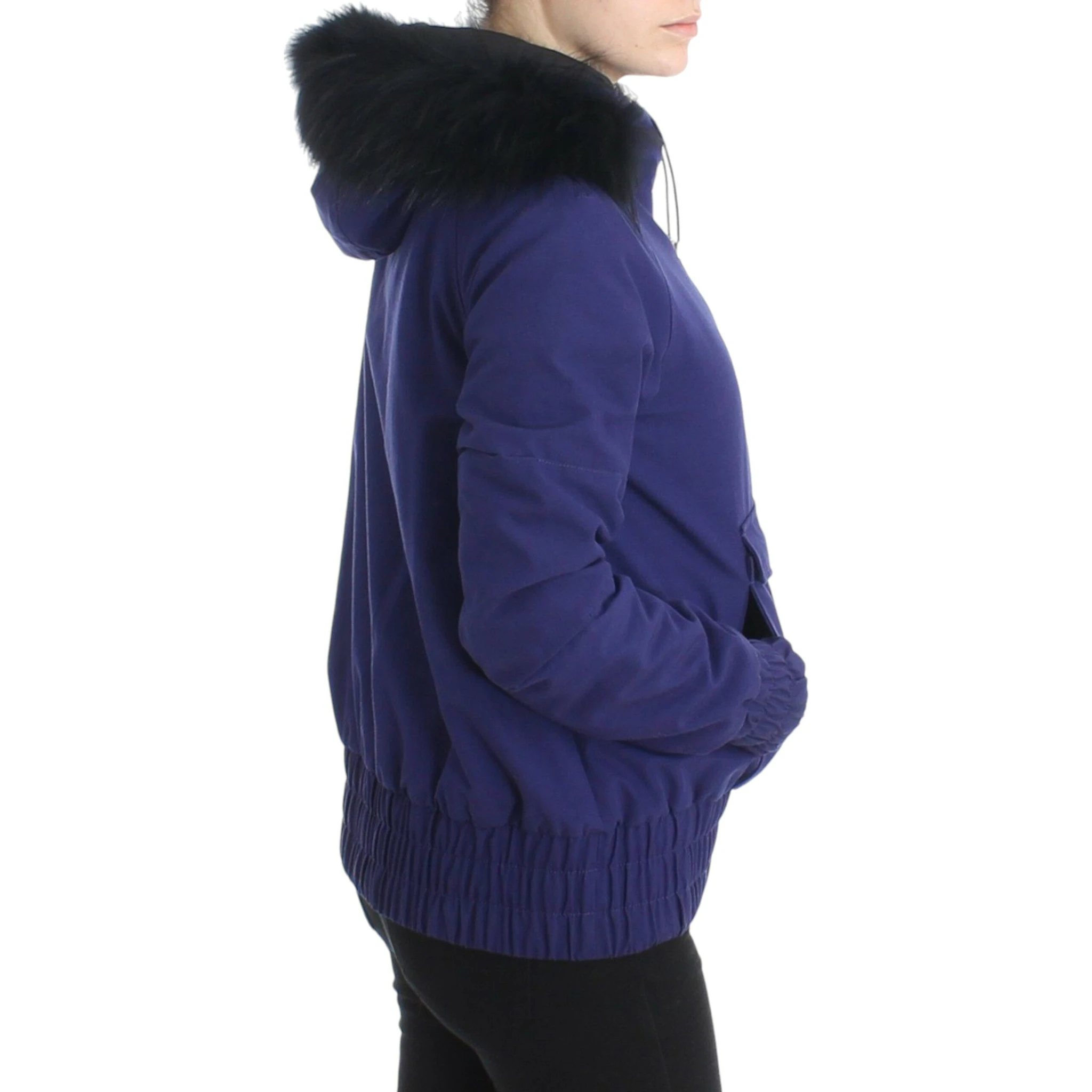 Blue Padded Jacket Hooded Short K-Way