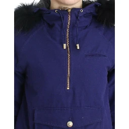 Blue Padded Jacket Hooded Short K-Way