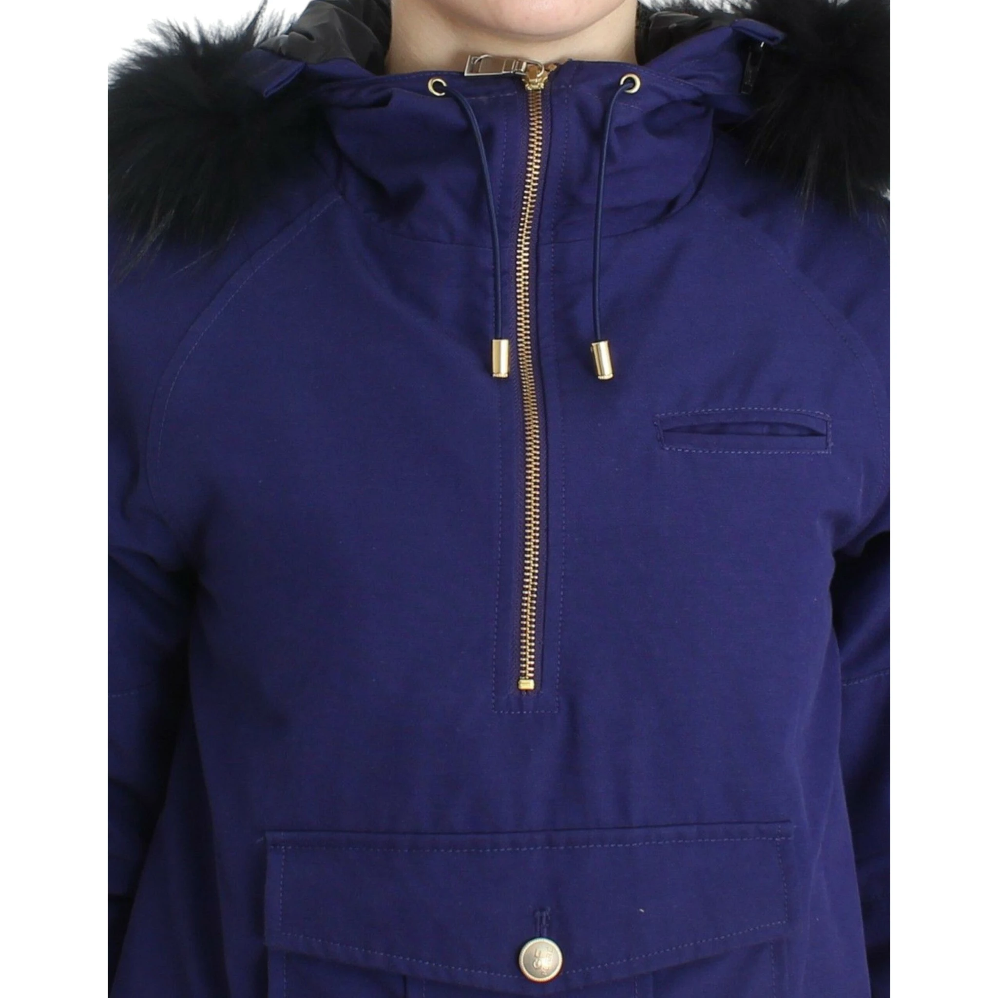 Blue Padded Jacket Hooded Short K-Way