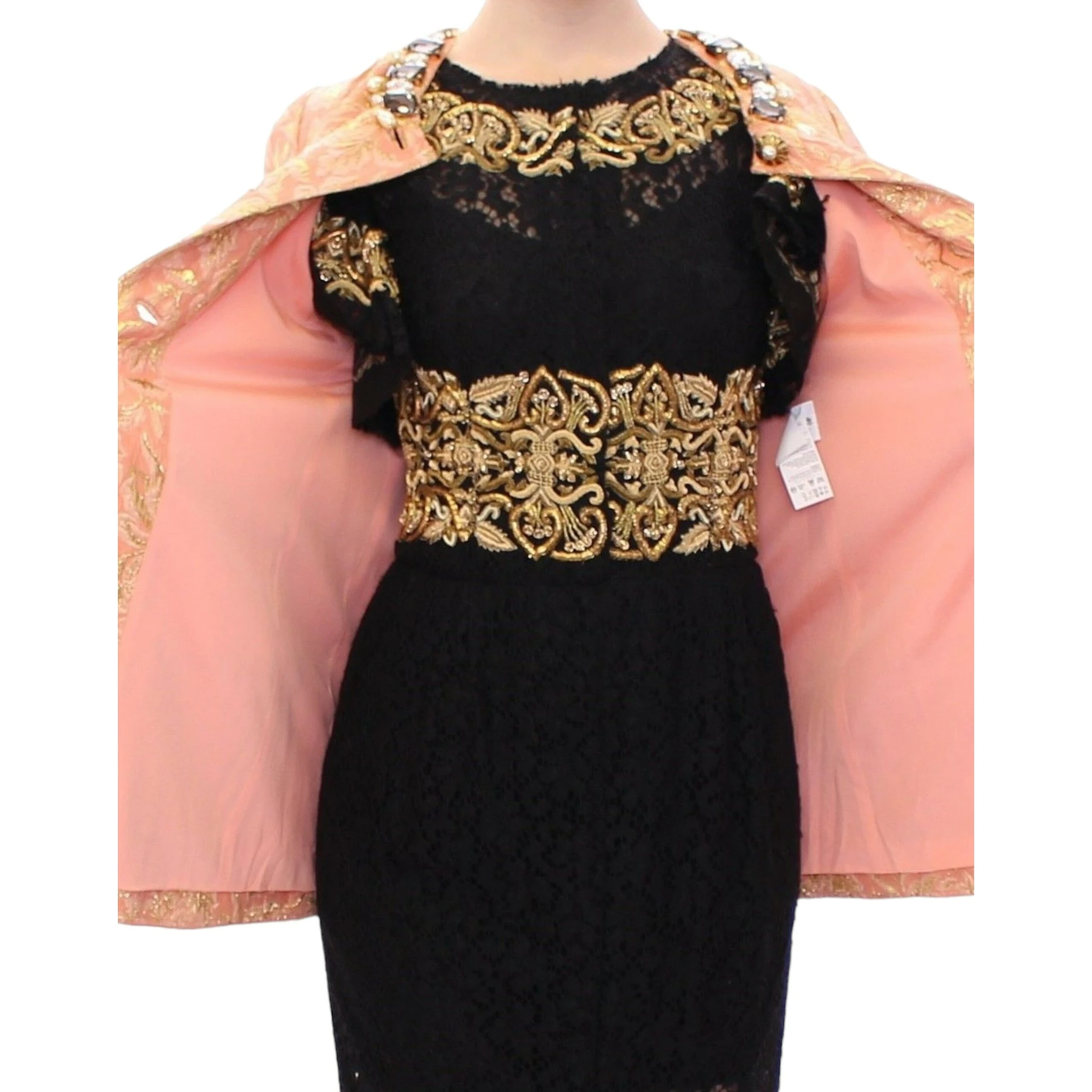 Pink Silk Brocade Crystal Jacket Coat