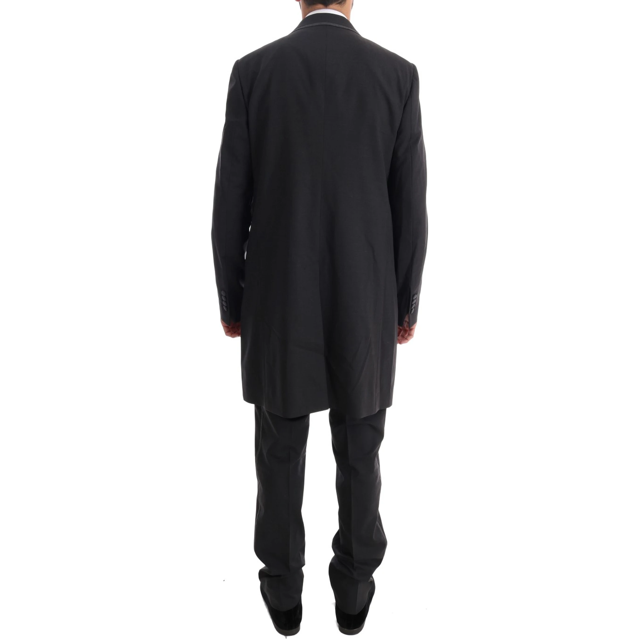 Gray Wool Stretch 3 Piece Two Button Suit